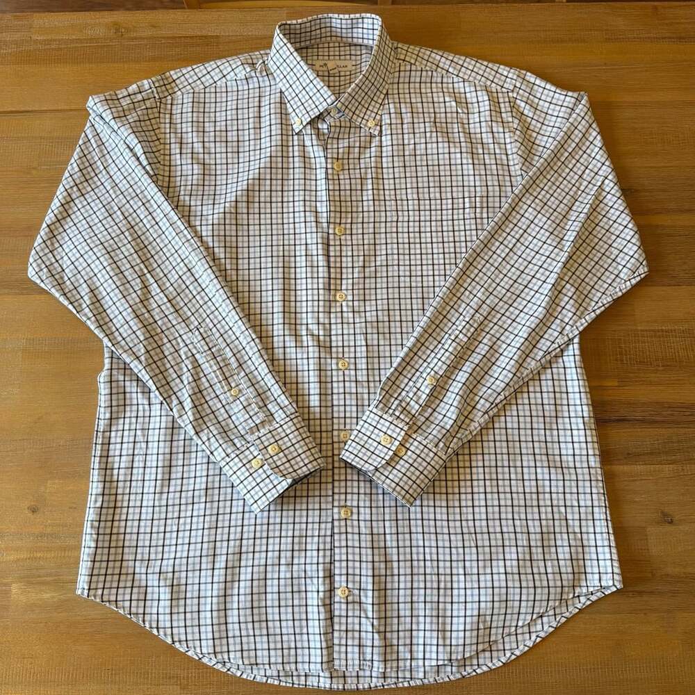 Peter Millar Plaid Long Sleeve Button-Down Shirt Size L